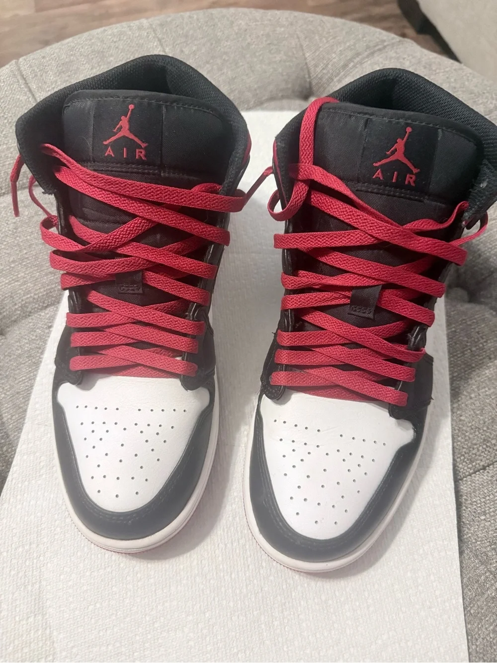 Nike Jordan 1’s Black White and Red Sneakers